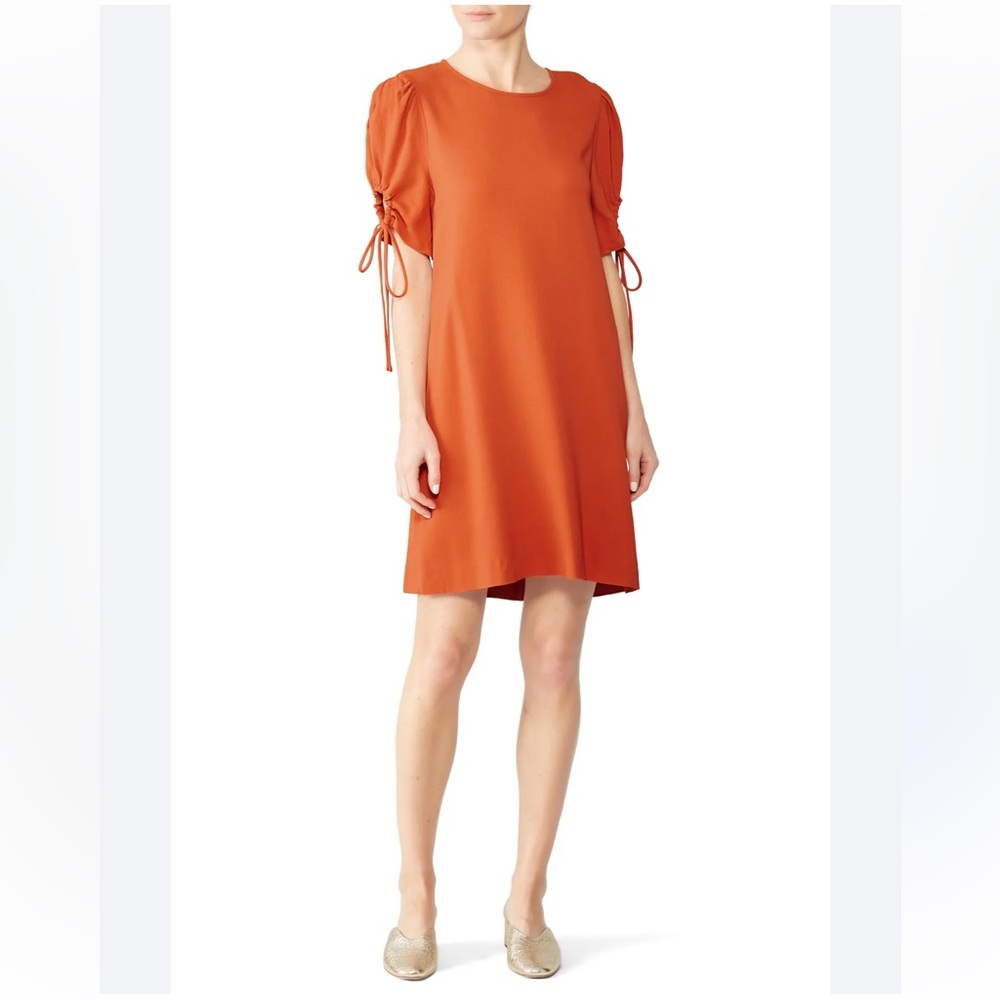 See by Chloé Rust Orange Tie-Sleeve A-Line Mini Dress 6